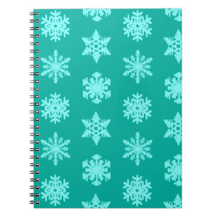 Ikat Snowflakes - Türkis und Wasser Notizblock