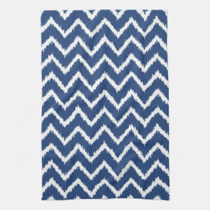 Ikat Sparren - Marineblau und -WEISS Küchentuch