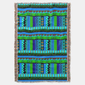 Ikat Stammes- inspirierte Throw-Decke Decke (Vorderseite Vertikal)