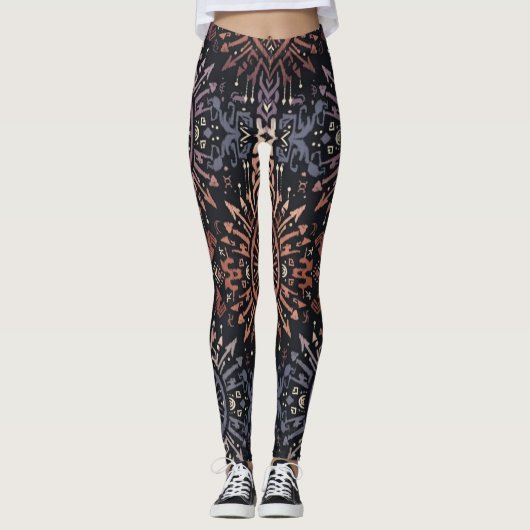 Ikat Stammeskrieger Leggings (Vorderseite)