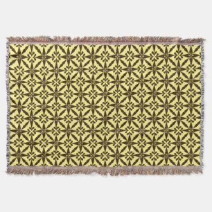 Ikat Star Pattern - Braun und Gelb Decke