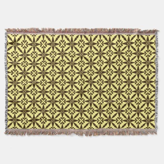 Ikat Star Pattern - Braun und Gelb Decke (Vorderseite)