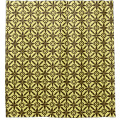 Ikat Star Pattern - Braun und Gelb Duschvorhang (Vorderseite)