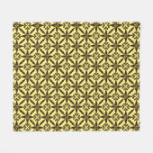 Ikat Star Pattern - Braun und Gelb Fleecedecke (Vorderseite (Horizontal))