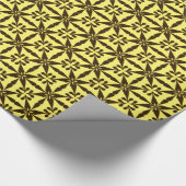 Ikat Star Pattern - Braun und Gelb Geschenkpapier (Ecke)