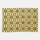 Ikat Star Pattern, braun und gelb Geschirrtuch (Horizontal)