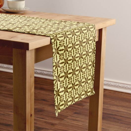 Ikat Star Pattern, braun und gelb Kurzer Tischläufer (Beispiel)