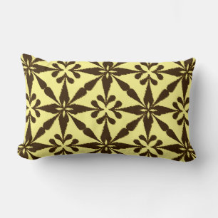 Ikat Star Pattern - Braun und Gelb Lendenkissen