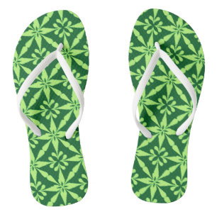 Ikat Star Pattern - Dunkelgrün Badesandalen