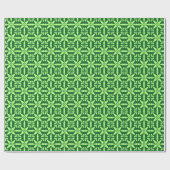 Ikat Star Pattern - Dunkelgrün Geschenkpapier (Flach)
