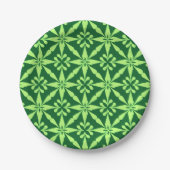 Ikat Star Pattern - Dunkelgrün Pappteller (Vorderseite)