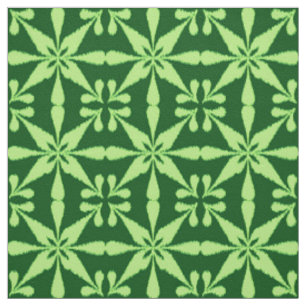 Ikat Star Pattern - Dunkelgrün Stoff