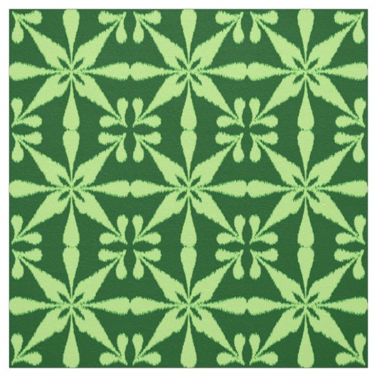 Ikat Star Pattern - Dunkelgrün Stoff (Muster)