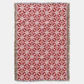 Ikat Star Pattern - Dunkelrot und Weiß Decke (Vorderseite Vertikal)