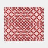 Ikat Star Pattern - Dunkelrot und Weiß Fleecedecke (Vorderseite (Horizontal))
