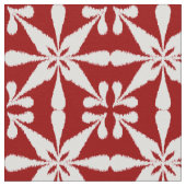 Ikat Star Pattern - Dunkelrot und Weiß Stoff (Nahaufnahme)