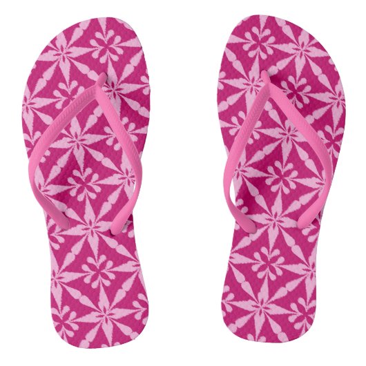 Ikat Star Pattern - Fuchsia Pink Badesandalen (Fußbett)