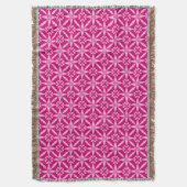Ikat Star Pattern - Fuchsia Pink Decke (Vorderseite Vertikal)