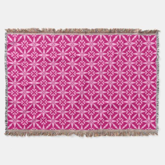Ikat Star Pattern - Fuchsia Pink Decke (Vorderseite)