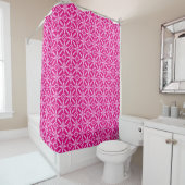 Ikat Star Pattern - Fuchsia Pink Duschvorhang (Beispiel)