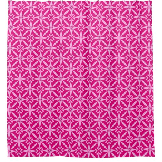 Ikat Star Pattern - Fuchsia Pink Duschvorhang (Vorderseite)