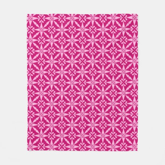 Ikat Star Pattern - Fuchsia Pink Fleecedecke (Vorderseite)