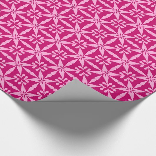 Ikat Star Pattern - Fuchsia Pink Geschenkpapier (Ecke)