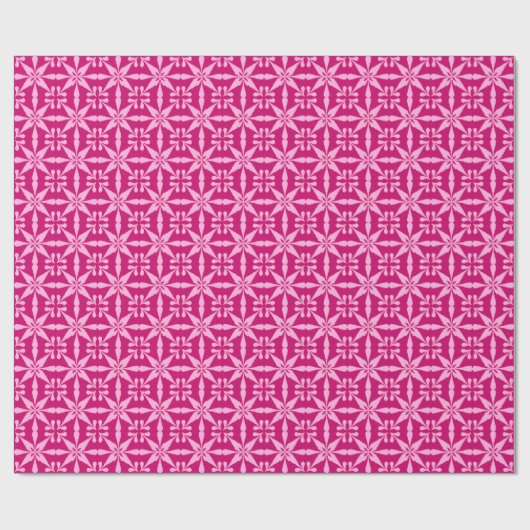Ikat Star Pattern - Fuchsia Pink Geschenkpapier (Flach)