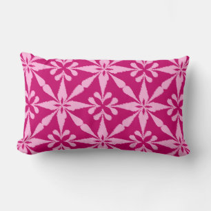 Ikat Star Pattern - Fuchsia Pink Lendenkissen