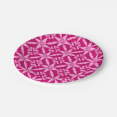 Ikat Star Pattern - Fuchsia Pink Pappteller (Schrägansicht)