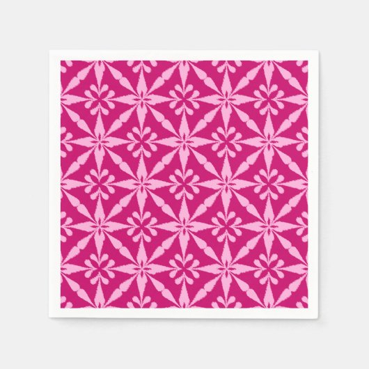 Ikat Star Pattern - Fuchsia Pink Serviette (Vorderseite)