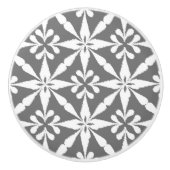 Ikat Star Pattern - grau/grau und weiß Keramikknauf (Vorderseite)