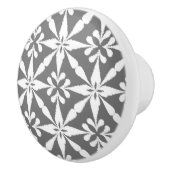 Ikat Star Pattern - grau/grau und weiß Keramikknauf (Rechts)