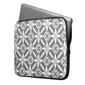 Ikat Star Pattern - grau/grau und weiß Laptopschutzhülle (Vorderseite Links)