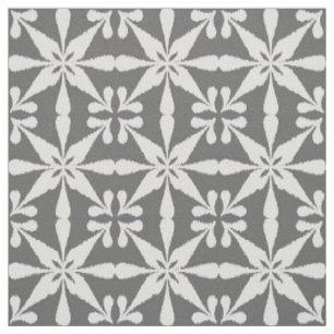 Ikat Star Pattern - grau/grau und weiß Stoff