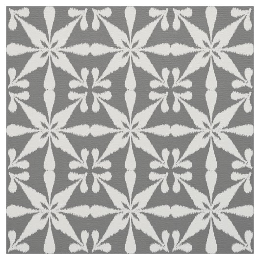 Ikat Star Pattern - grau/grau und weiß Stoff (Muster)