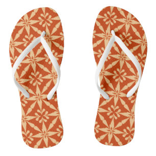 Ikat Star Pattern - Mandarin Orange Badesandalen
