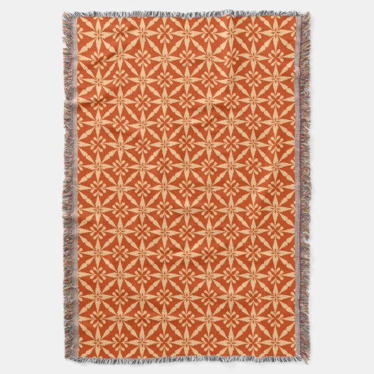 Ikat Star Pattern - Mandarin Orange Decke (Vorderseite Vertikal)