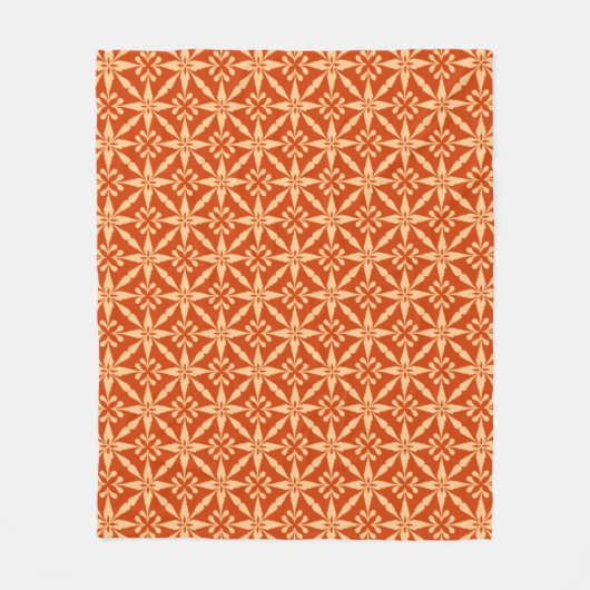 Ikat Star Pattern - Mandarin Orange Fleecedecke (Vorderseite)