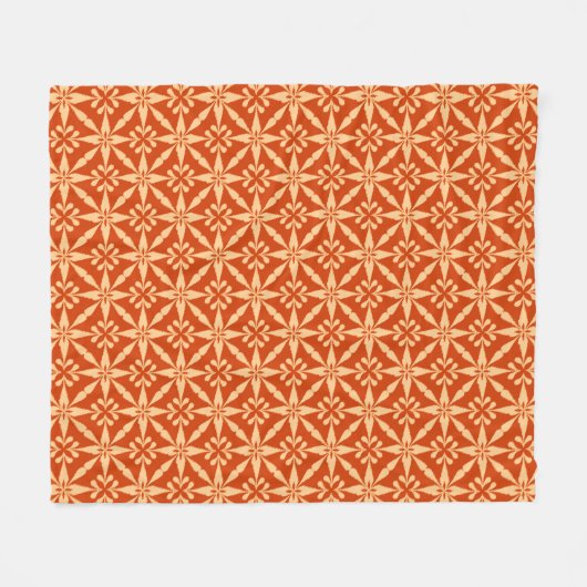 Ikat Star Pattern - Mandarin Orange Fleecedecke (Vorderseite (Horizontal))