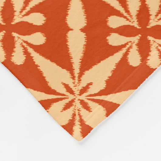 Ikat Star Pattern - Mandarin Orange Fleecedecke (Ecke)