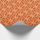Ikat Star Pattern - Mandarin Orange Geschenkpapier (Ecke)
