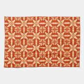 Ikat Star Pattern, Mandarin Orange Geschirrtuch (Horizontal)