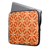 Ikat Star Pattern - Mandarin Orange Laptopschutzhülle (Vorderseite Links)
