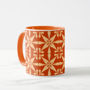 Ikat Star Pattern - Mandarin Orange Tasse