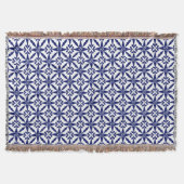 Ikat Star Pattern - Navy Blue und White Decke (Vorderseite)