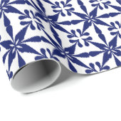 Ikat Star Pattern - Navy Blue und White Geschenkpapier (Rolleneckpunkt)
