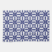 Ikat Star Pattern, Navy Blue und White Geschirrtuch (Horizontal)