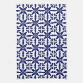 Ikat Star Pattern, Navy Blue und White Geschirrtuch (Vertikal)