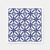 Ikat Star Pattern - Navy Blue und White Serviette (Vorderseite)